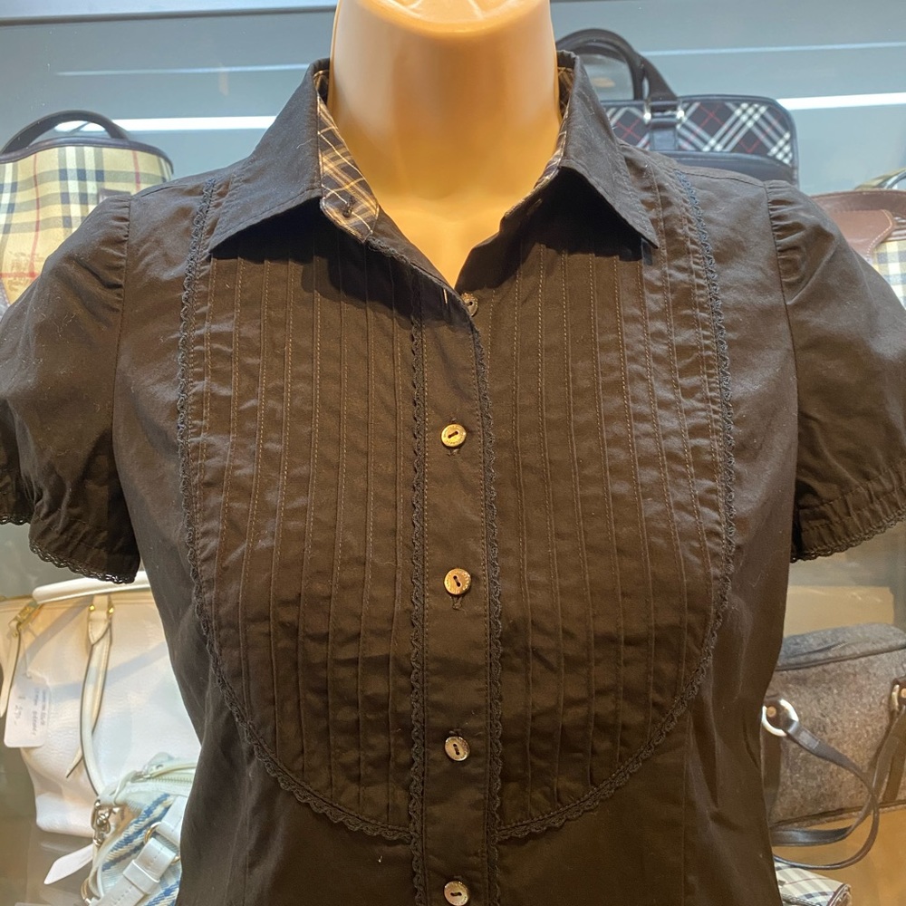Burberry Black Button Down Top - image 3